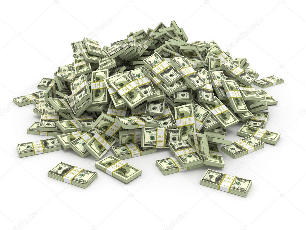 Dollars. Pile from packs of money ⬇ Stock Photo, Image by © maxxyustas #23920645