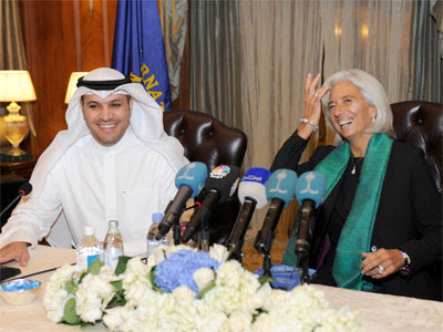 Lagarde, con el gobernador del Banco Central de Kuwait, hace unos días. REUTERS/Stephanie McGehee
