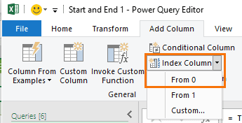 step 2 add index columns starting at zero