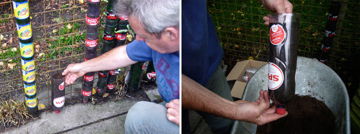 מדריכים להכנת גינות אנכיות: הכנת מגדל בקבוקים