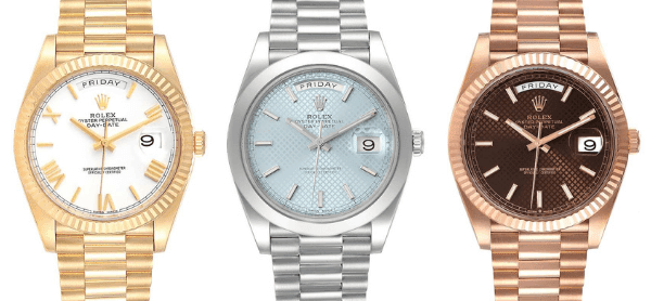 Rolex Day-Date 40 President in Yellow Gold, Platinum and Everose Gold