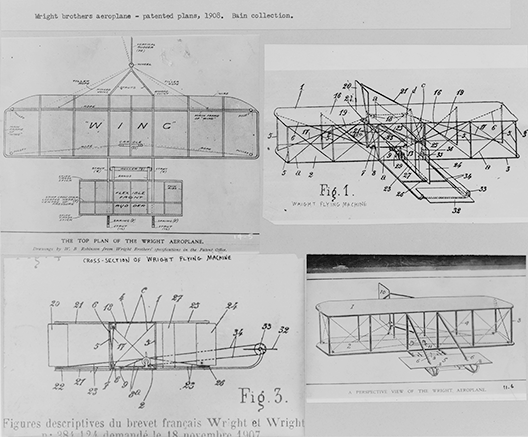 Wright brothers aeroplane - patented plans 1908 ..