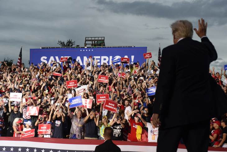 Trump at a rally.