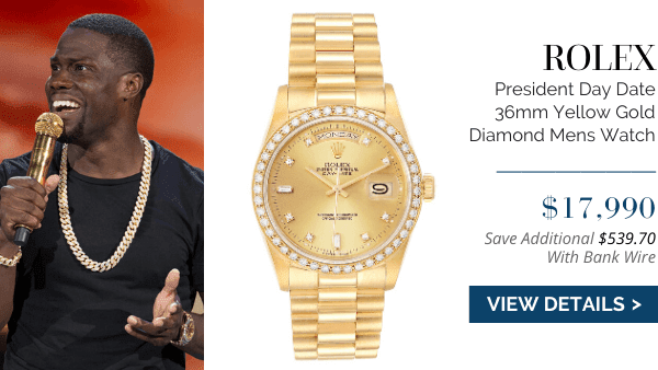 Rolex President Day-Date Yellow Gold Diamond on Kevin Hart