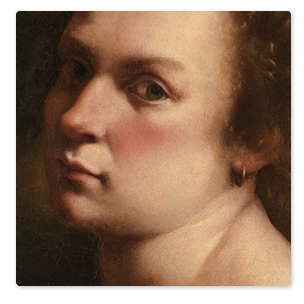 Detail from Artemisia Gentileschi, 'Self Portrait as a Lute Player', about 1615-18. Wadsworth Atheneum Museum of Art, Hartford, CT Charles H. Schwartz Endowment Fund 2014.4.1 ©️ Wadsworth Atheneum Museum of Art