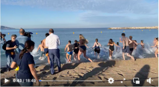 Video of participants entering the water