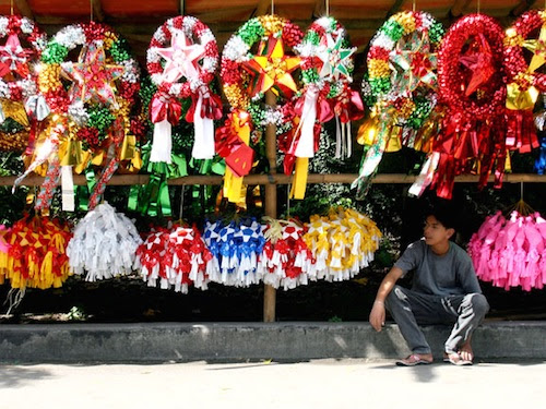 vendor sells colorful parol, or Christmas lanterns, a beloved symbol of the holiday in the Philipines