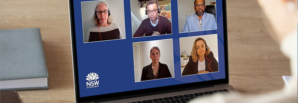 Person watching webinar
