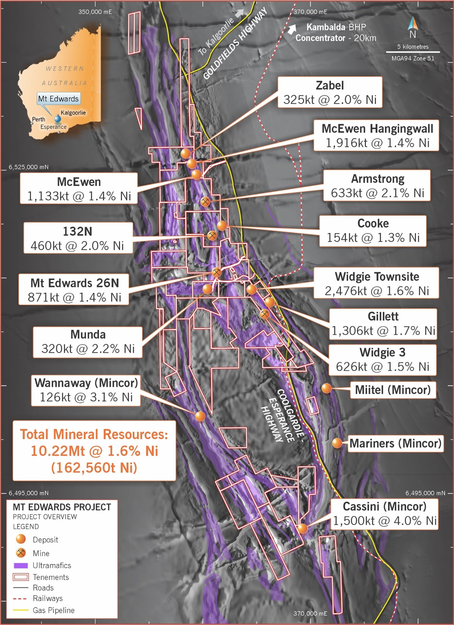 Neometals Mt. Edwards nickel project map