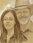 Double Portrait Sketch at the San Antonio Rodeo - Posted on Tuesday, February 17, 2015 by Rita Kirkman