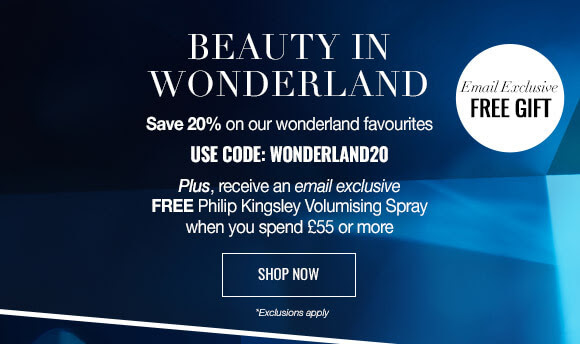 Beauty in Wonderland - Enjoy 20% off when you use code: WONDERLAND Plus, receive a FREE Philip Kingsley Gift when you spend £55 or more on your order.