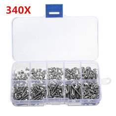 Suleve™ 340Pcs M3 Hex Socket Button Head Screws