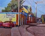 "The Poulsbohemian" plein air, urban oil painting by Robin Weiss - Posted on Wednesday, February 4, 2015 by Robin Weiss