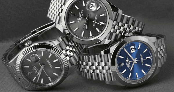 Rolex Datejust 41 Steel White Gold (left) and Oystersteel (center and right)
