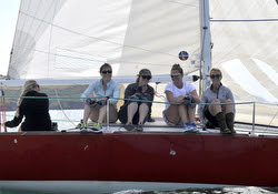J/24 women's team sailing England