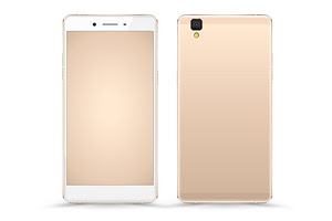 Gold Smartphone Mockup Vector