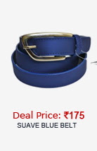 Suave Blue Belt In A Chiseled Quadra Buckle For Her
