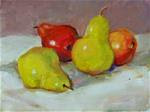 Four Pears,still life,oil on canvas,8x10,priceNFS - Posted on Tuesday, February 24, 2015 by Joy Olney