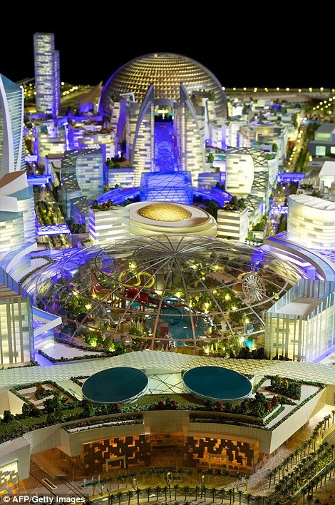 Ambitious: The eight million square foot shopping centre will be located under a glass dome which can open in the cooler winter months