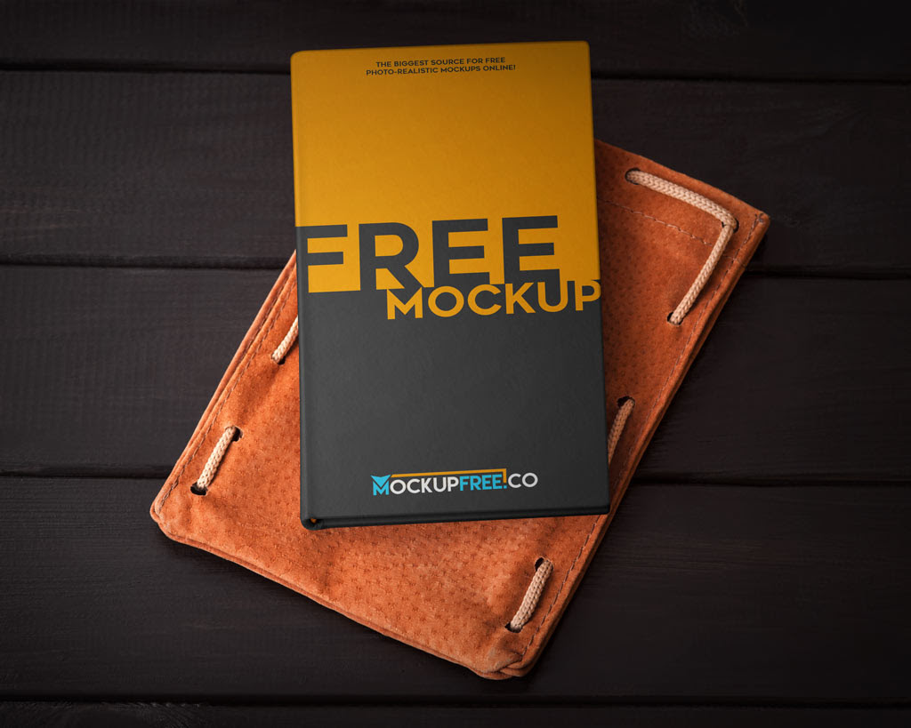 Hardcover Book with Leather Case Mockup Mockup World