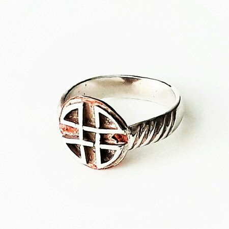 Copper and silver ring