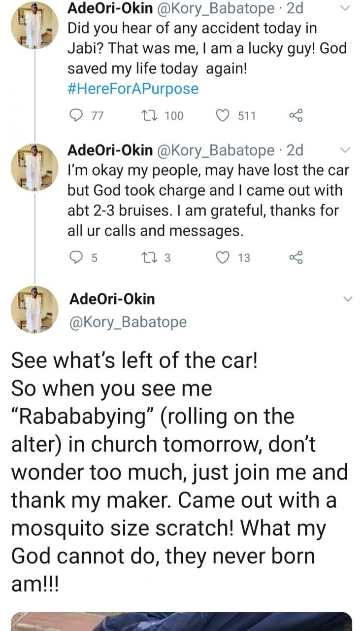 "Someone survived this?" Shock as man shares testimony of how he survived car accident