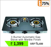 3 Burner Automatic Gas Stove with Marble Finish