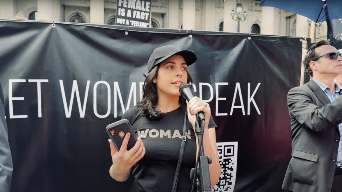 Moira at let women speak rally