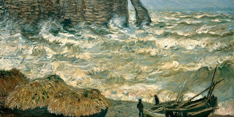 Image credit: Agitated Sea at Étretat, Claude Monet, 1883, Museum of Fine Arts, Lyon, France.