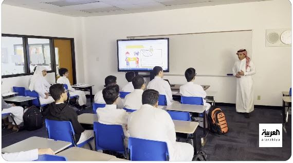 شاهد فيديو من داخل فصل دراسي يوثق طريقة تدريس اللغة الصينية في مدرسة ثانوية بالخبر