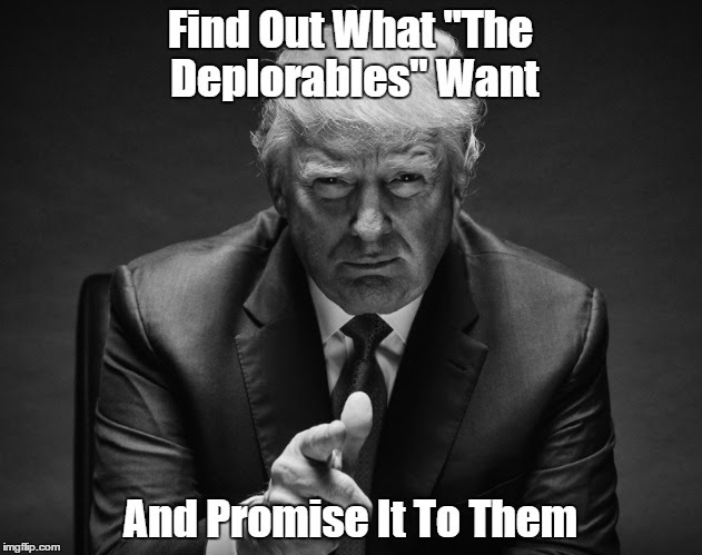Find Out What "The Deplorables" Want And Promise It To Them | made w/ Imgflip meme maker
