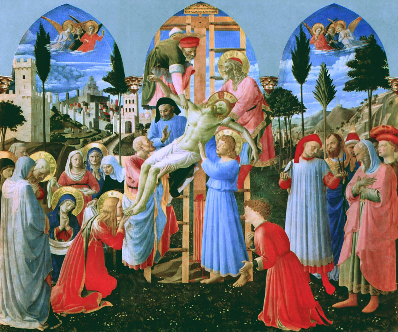 Descendimiento de la cruz, h. 1440, temple sobre tabla, 176 x 185 cm, Florencia, Museo de San Marco.