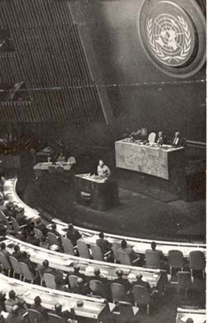 Fidel en la ONU, 1960. Foto de archivo Fidel en la ONU, 1960. Foto de archivo