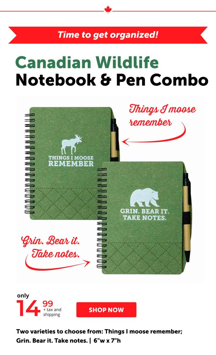 Canadian Wildlife Notebook & Pen Combo