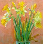 Daffodils in the Window,still life,oil on canvas,8x8,price$200 - Posted on Thursday, February 12, 2015 by Joy Olney