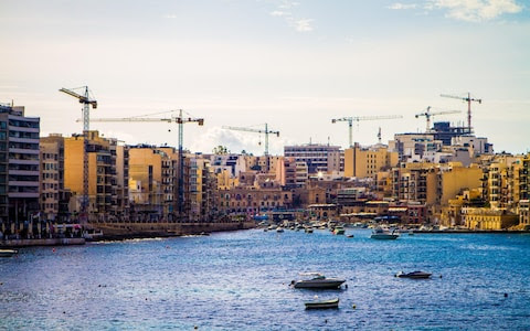 Construction on St. Julian's Bay in Malta