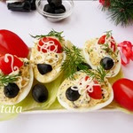 Быстрая закуска из яиц и маслин