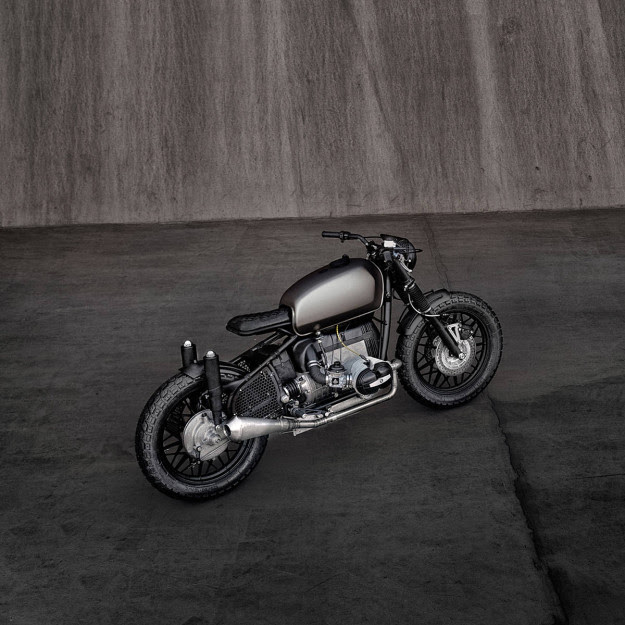 This is 'Voltron,' a 1964 BMW R69S customized by ER Motorcycles.