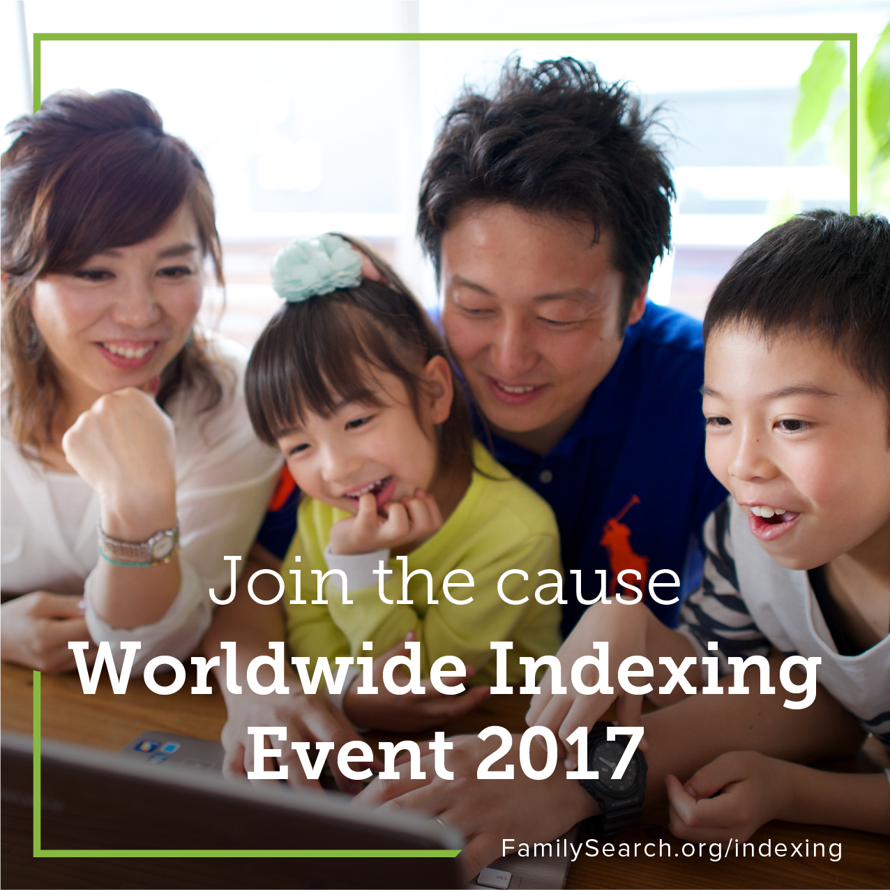 The FamilySearch Worldwide Indexing Event engages online volunteers to make the historic genealogical records freely and easily searchable online.