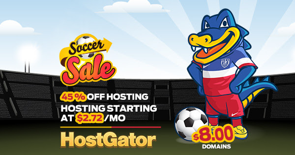 HostGator Soccer Sale - 45% Of...