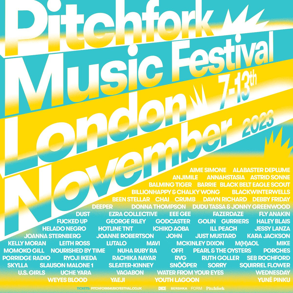 PITCHFORK MUSIC FESTIVAL LONDON 2023 Final line up Urbanista Magazine