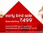 SpiceJet Early Bird sale (Fare starting Rs 499)