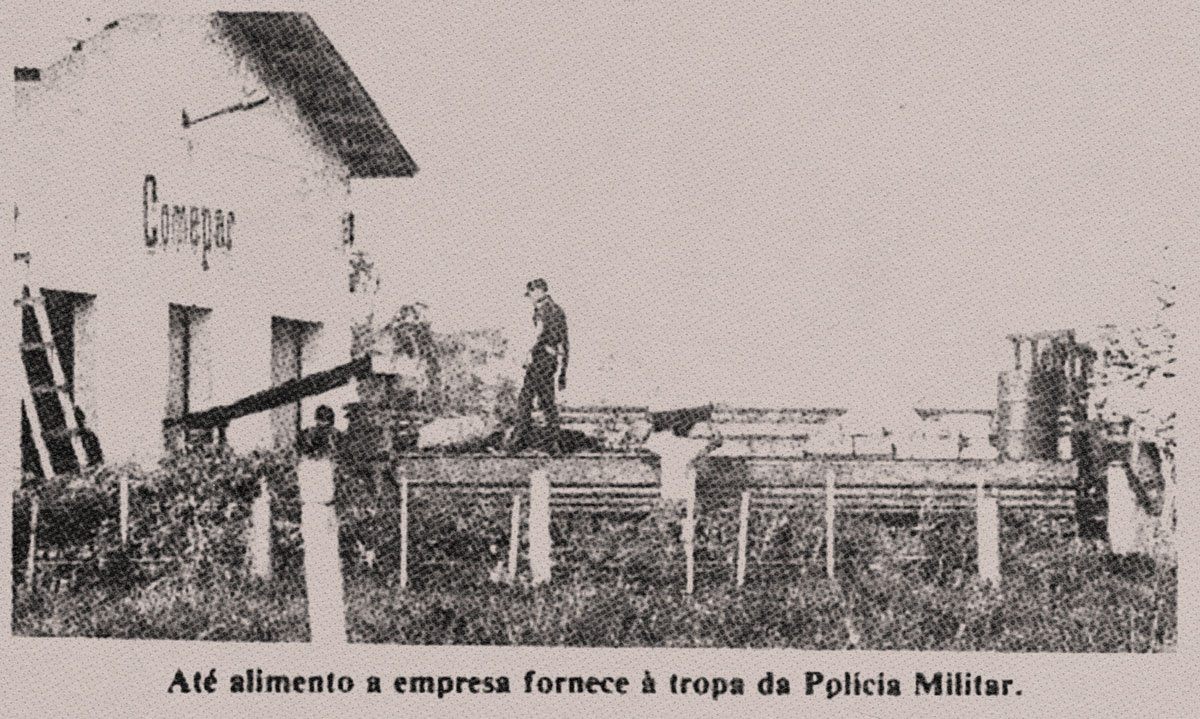 Foto publicada em jornal da época relata apoio da Josapar a tropas policiais