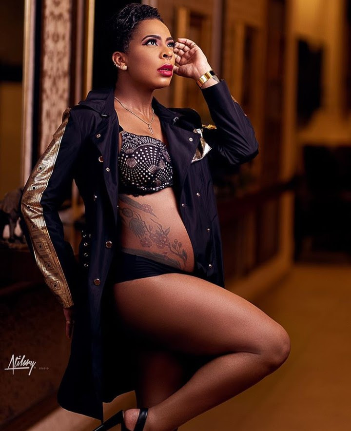 T-Boss shares throwback photo of her flaunting her baby bump in underwear and heels (photos)