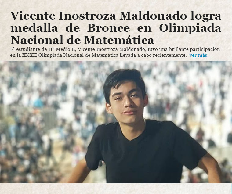 Vicente Inostroza Maldonado logra medalla de Bronce en Olimpiada Nacional de Matemática