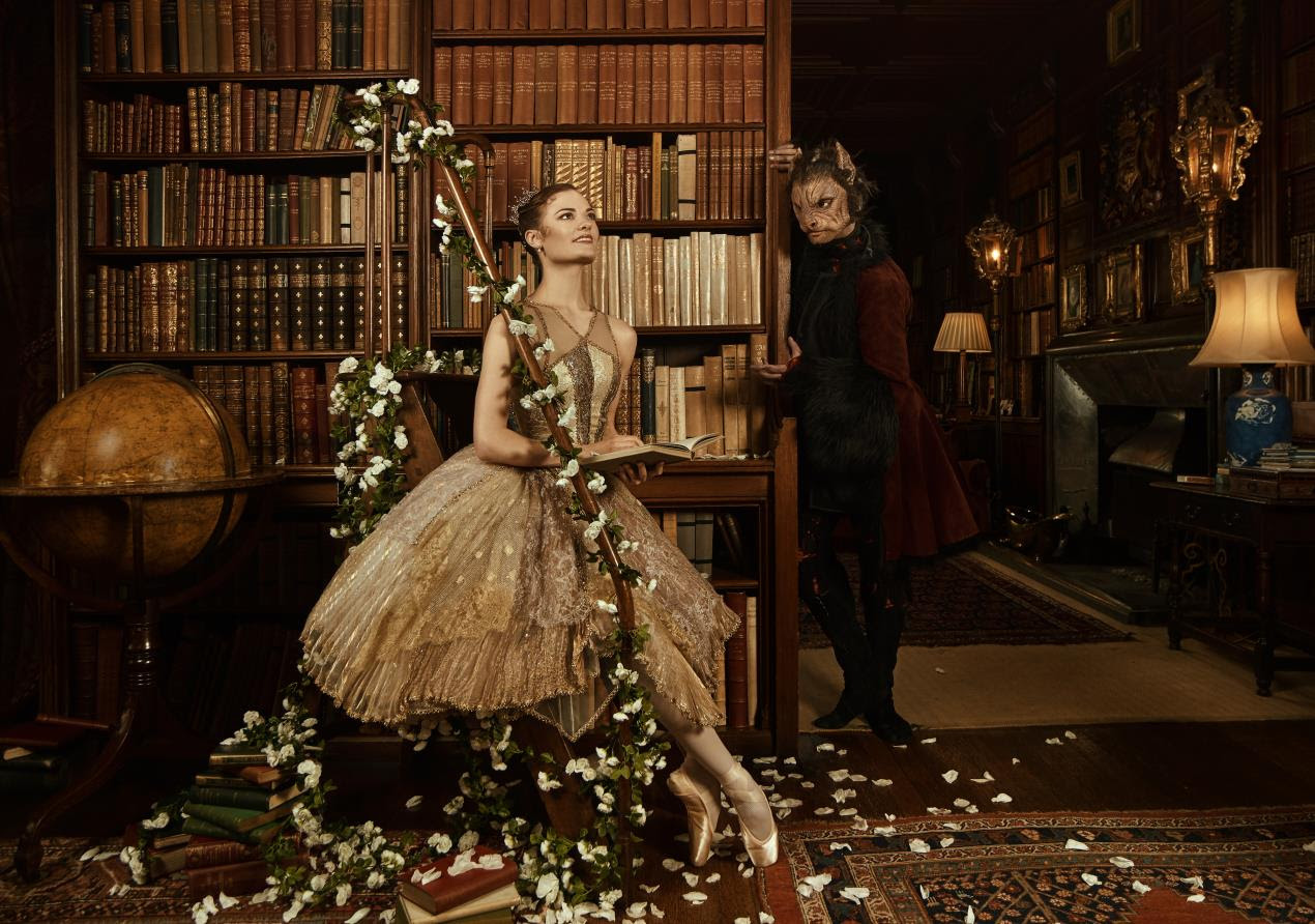 Delia Mathews as Belle and Brandon Lawrence as the Beast; photo Bella Kotak 2