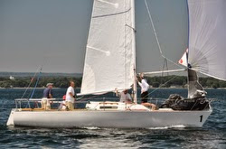 J/27 one-design sailboat off Toronto