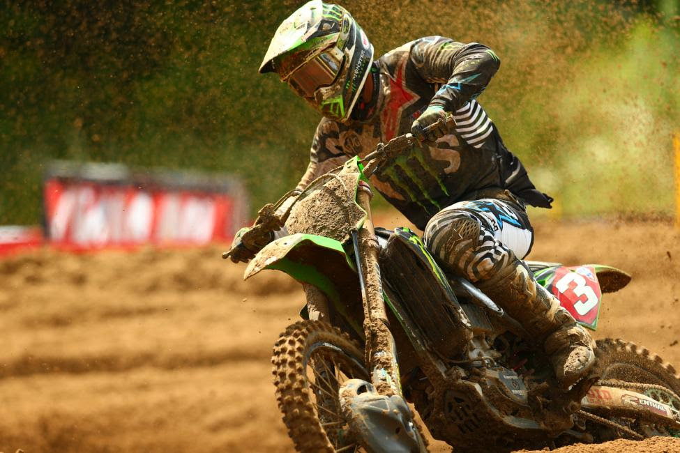 Tomac rebounded from a pair of crashes in Moto 2 to finish third.