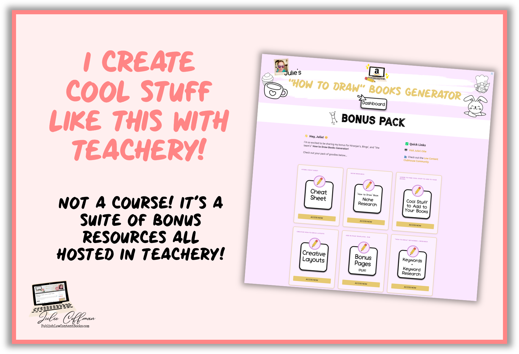 I create cool stuff like this with Teachery. My new bonus is NOT a course! It's a collection of resources all in one convenient place. 