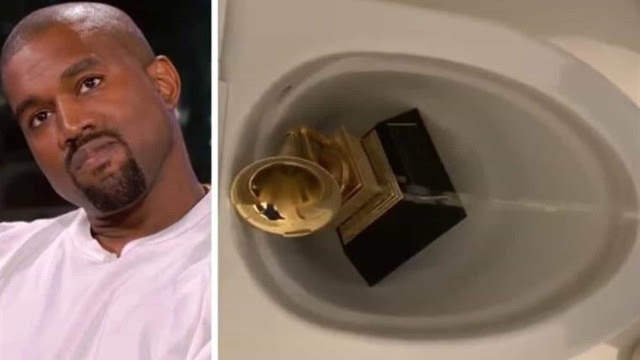 Kanye West coloca troféu do Grammy na privada e faz xixi nele